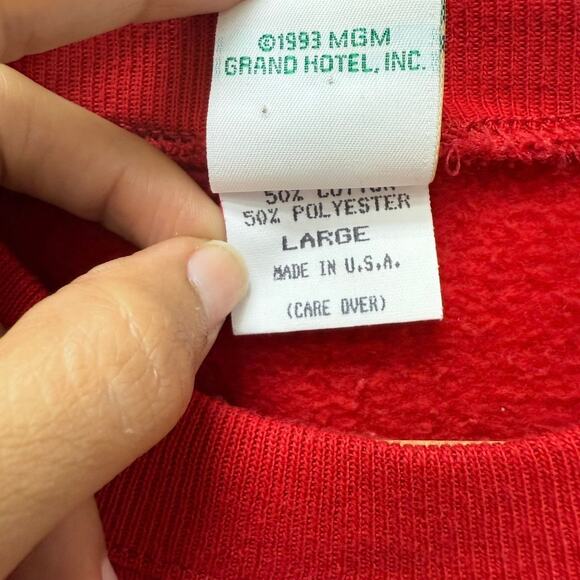 Vintage 1993 MGM Grand Las Vegas Lion Emblem Embroidered Sweatshirt L - Picture 4 of 7